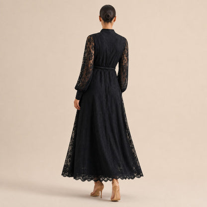 Lace Long Sleeve Maxi Dress