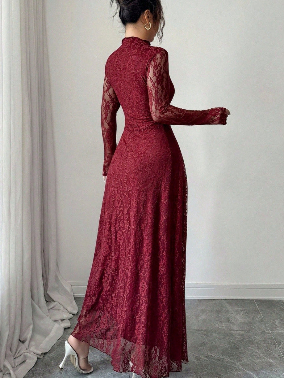 Lace Long Sleeve Maxi Dress