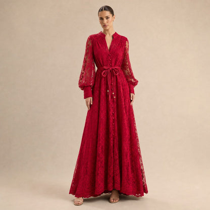 Lace Long Sleeve Maxi Dress