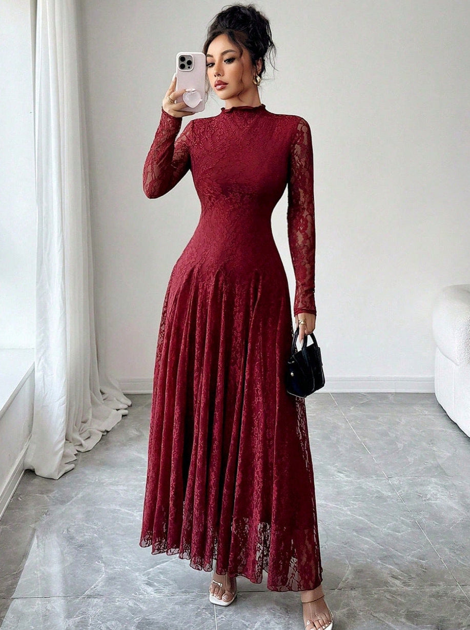 Lace Long Sleeve Maxi Dress