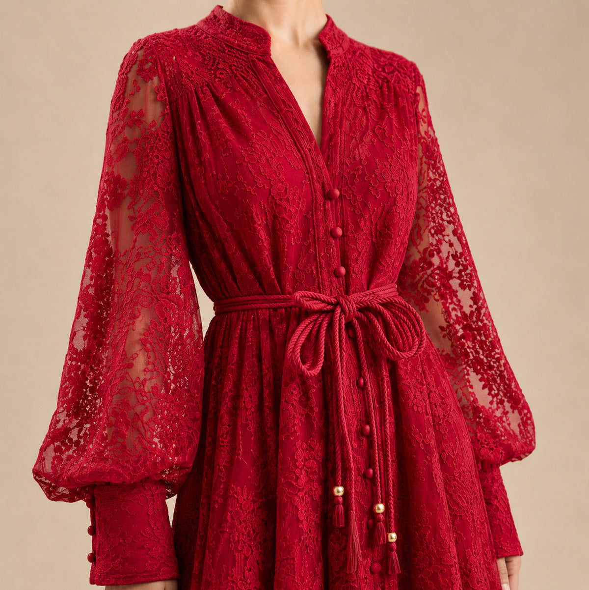 Lace Long Sleeve Maxi Dress