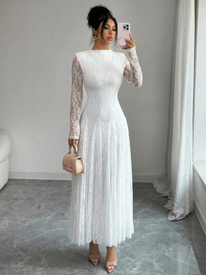 Lace Long Sleeve Maxi Dress