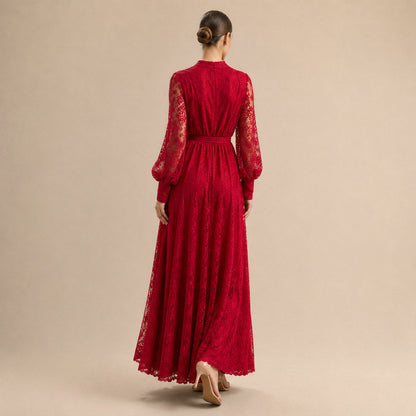 Lace Long Sleeve Maxi Dress