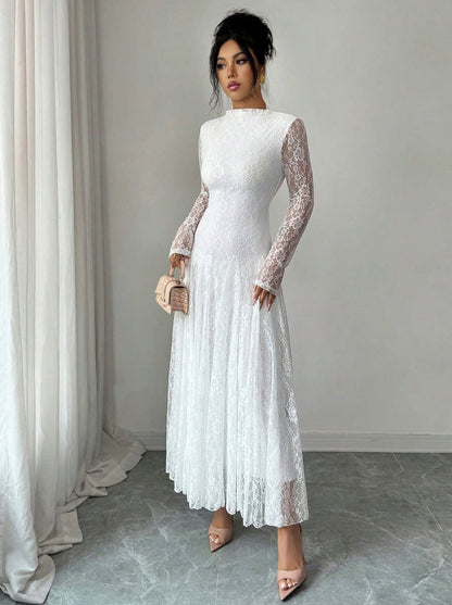 Lace Long Sleeve Maxi Dress