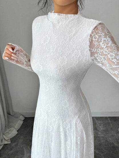 Lace Long Sleeve Maxi Dress