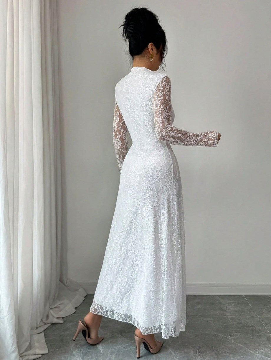 Lace Long Sleeve Maxi Dress
