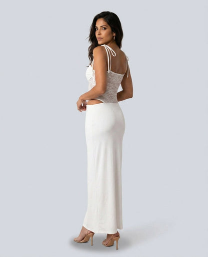 Lace Sheer Cutout Maxi Dress