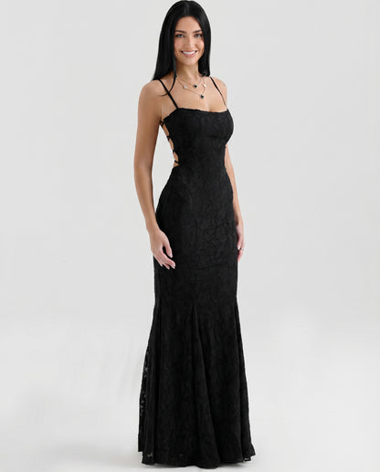Lace Square Neck Maxi Dress
