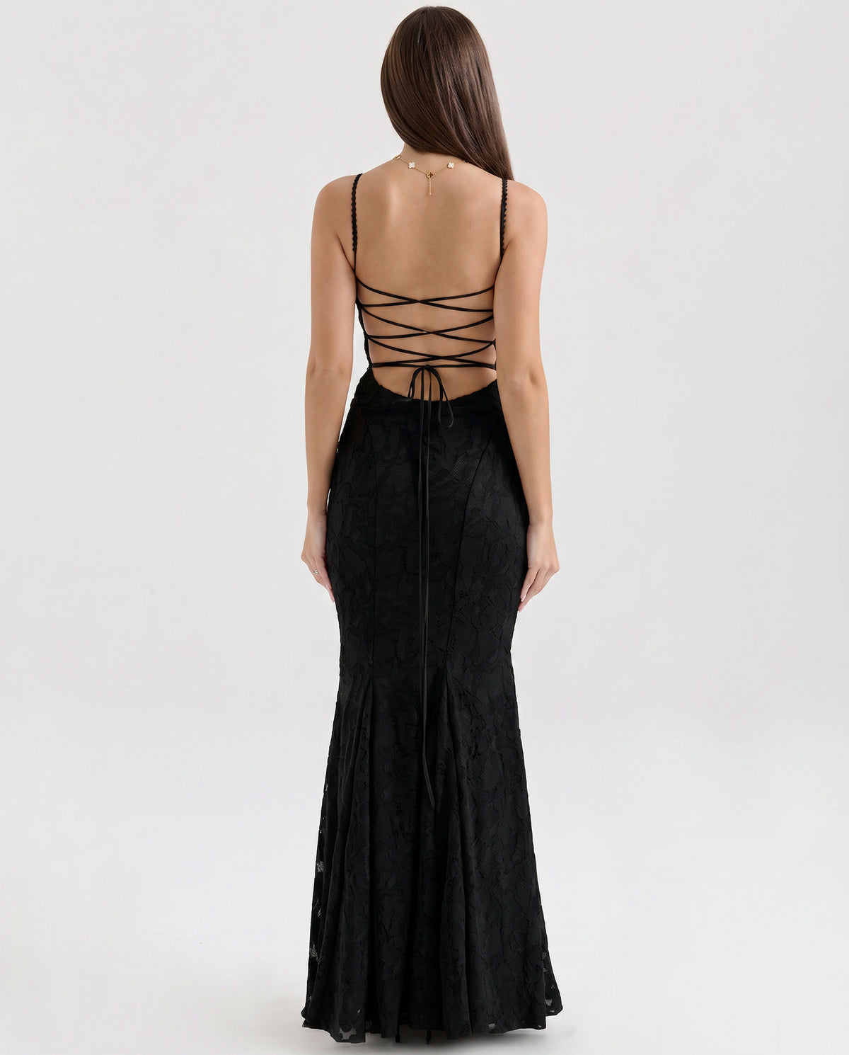 Lace Square Neck Maxi Dress