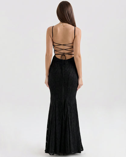 Lace Square Neck Maxi Dress