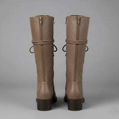 Lace Up Knee High Combat Boots
