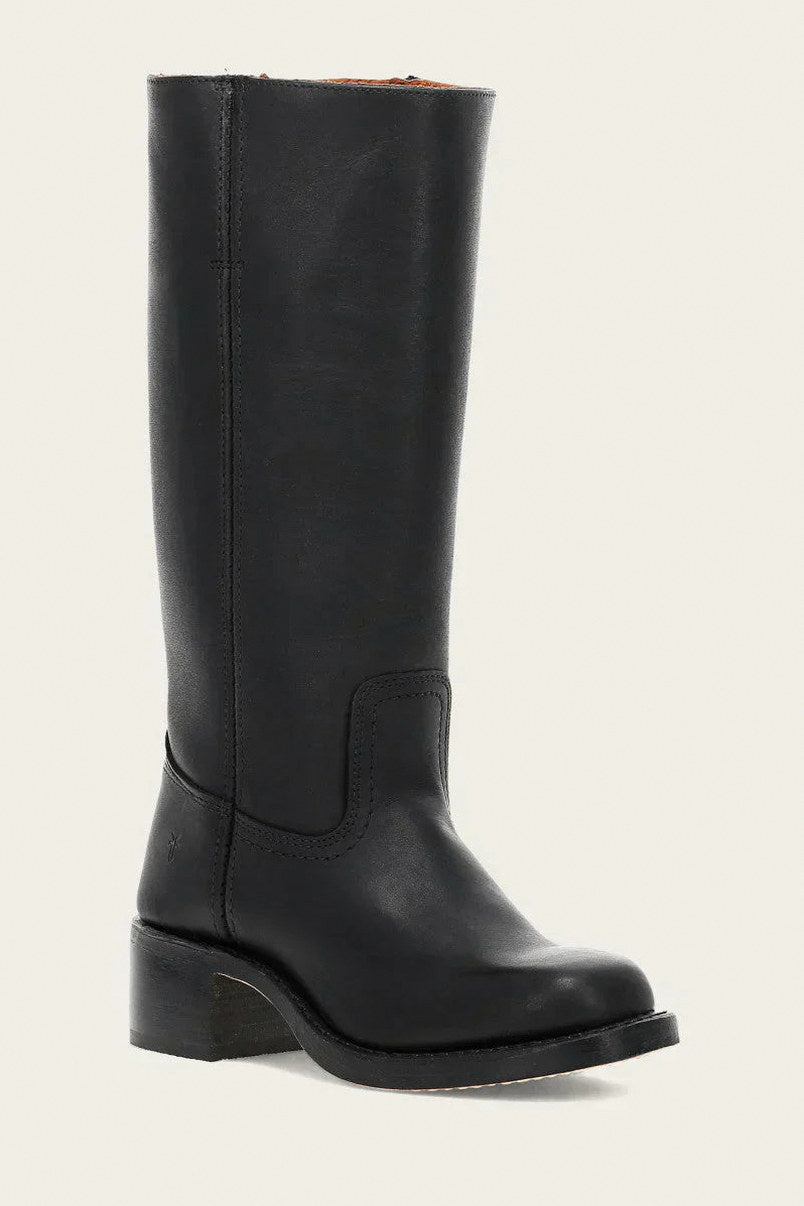 Leather Round Toe Knee High Boots