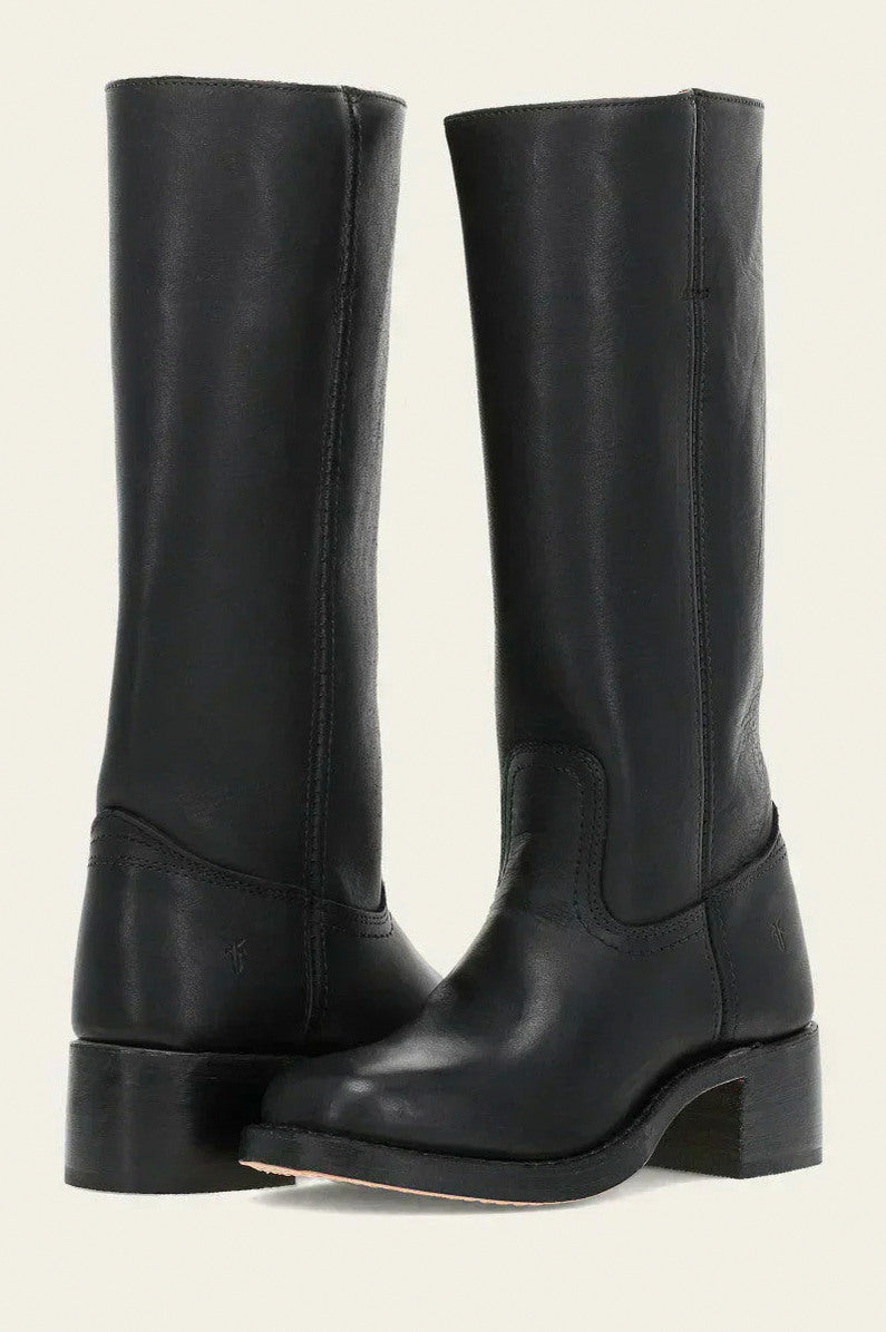 Leather Round Toe Knee High Boots