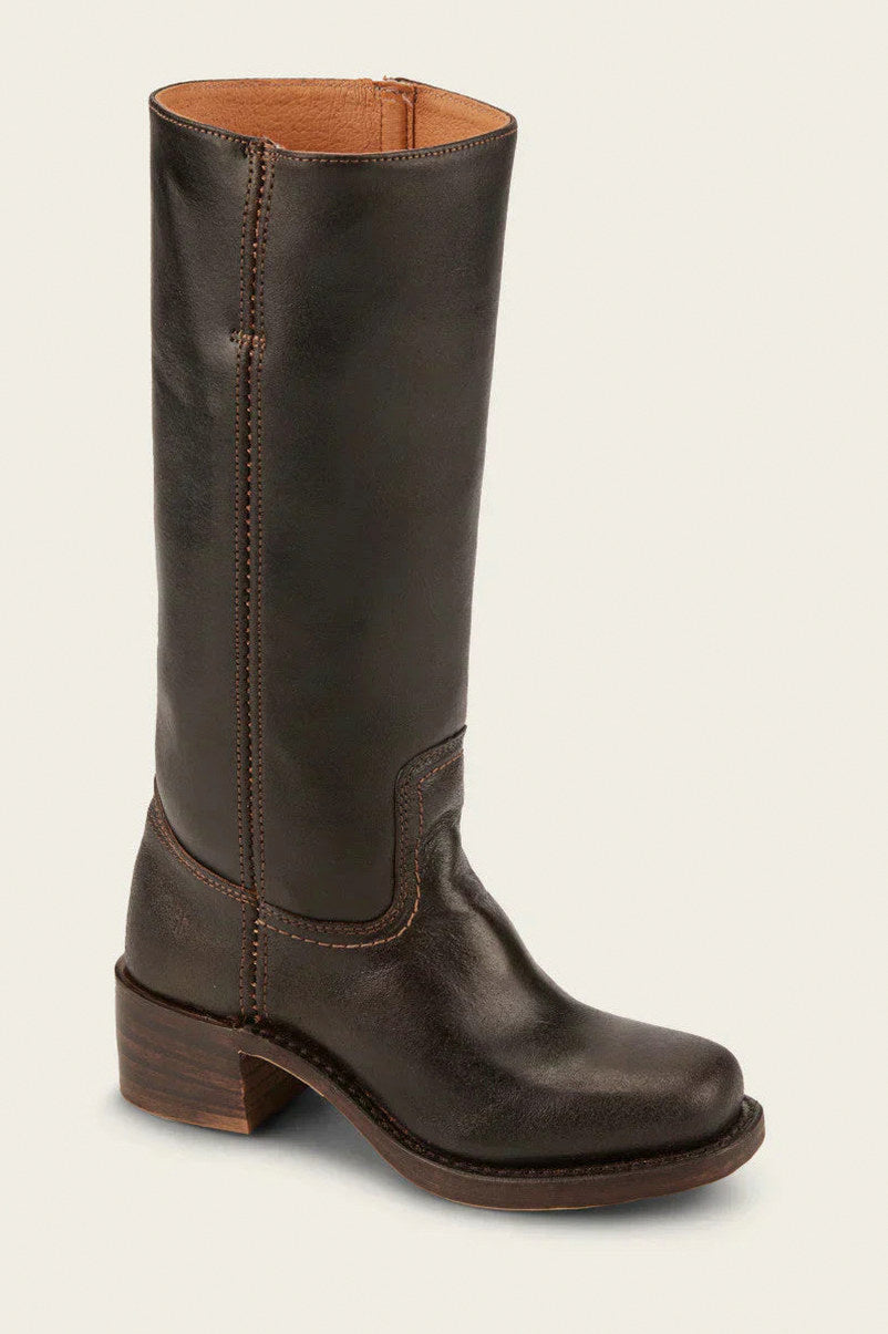 Leather Round Toe Knee High Boots