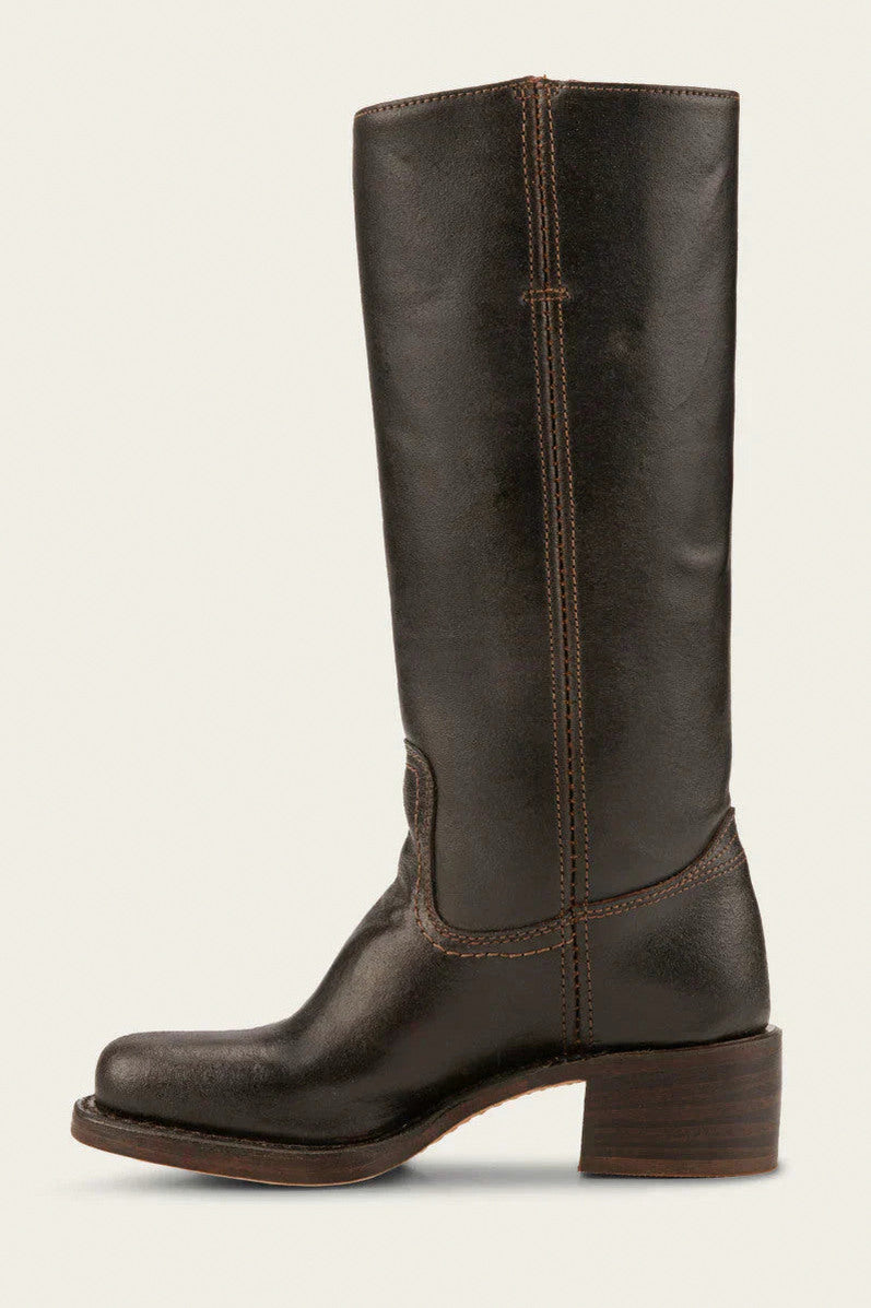 Leather Round Toe Knee High Boots
