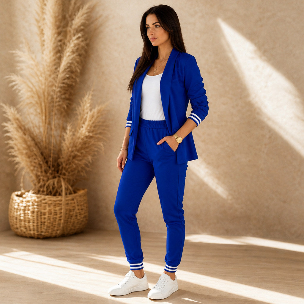 Long Sleeve Blazer Jogger Two Piece Set
