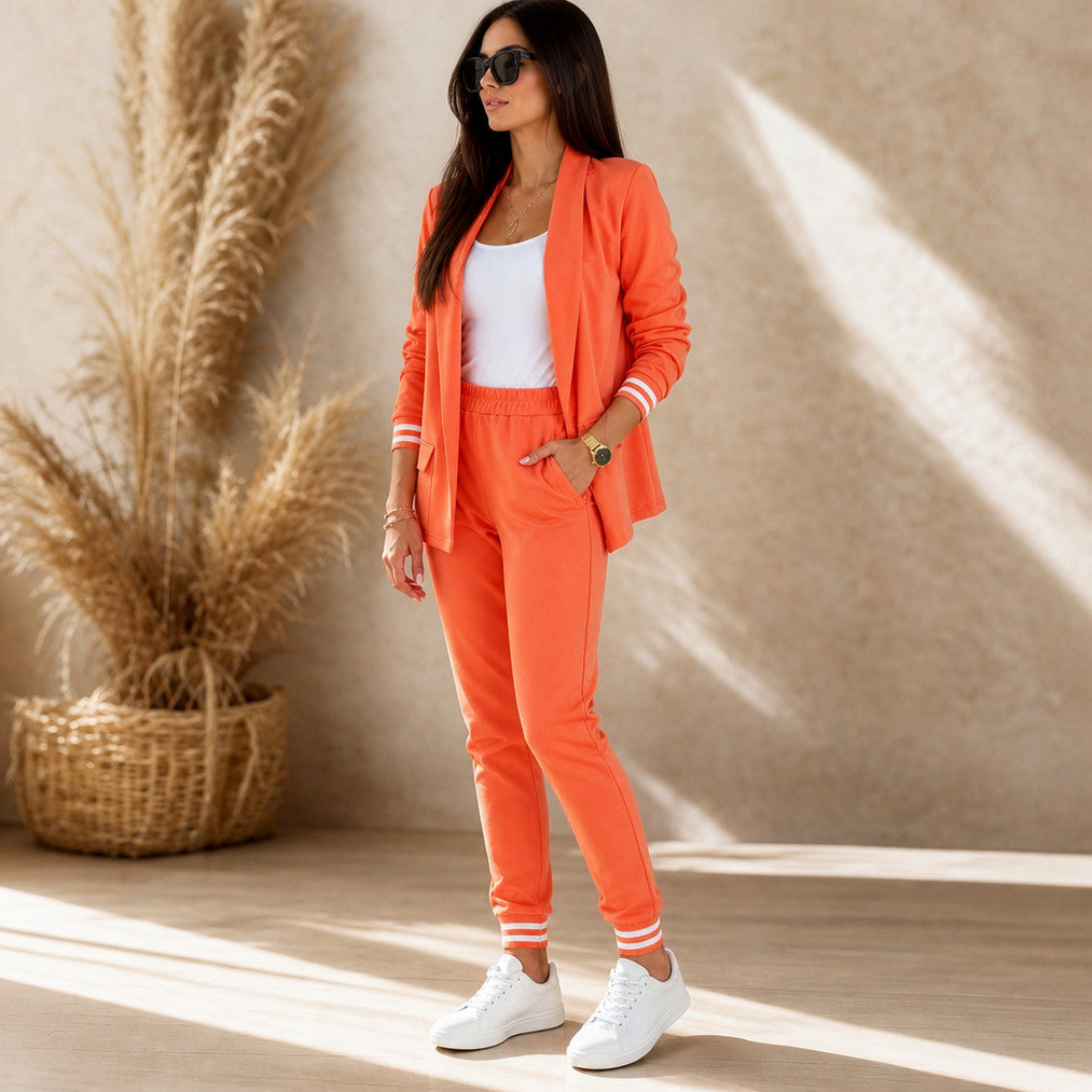 Long Sleeve Blazer Jogger Two Piece Set