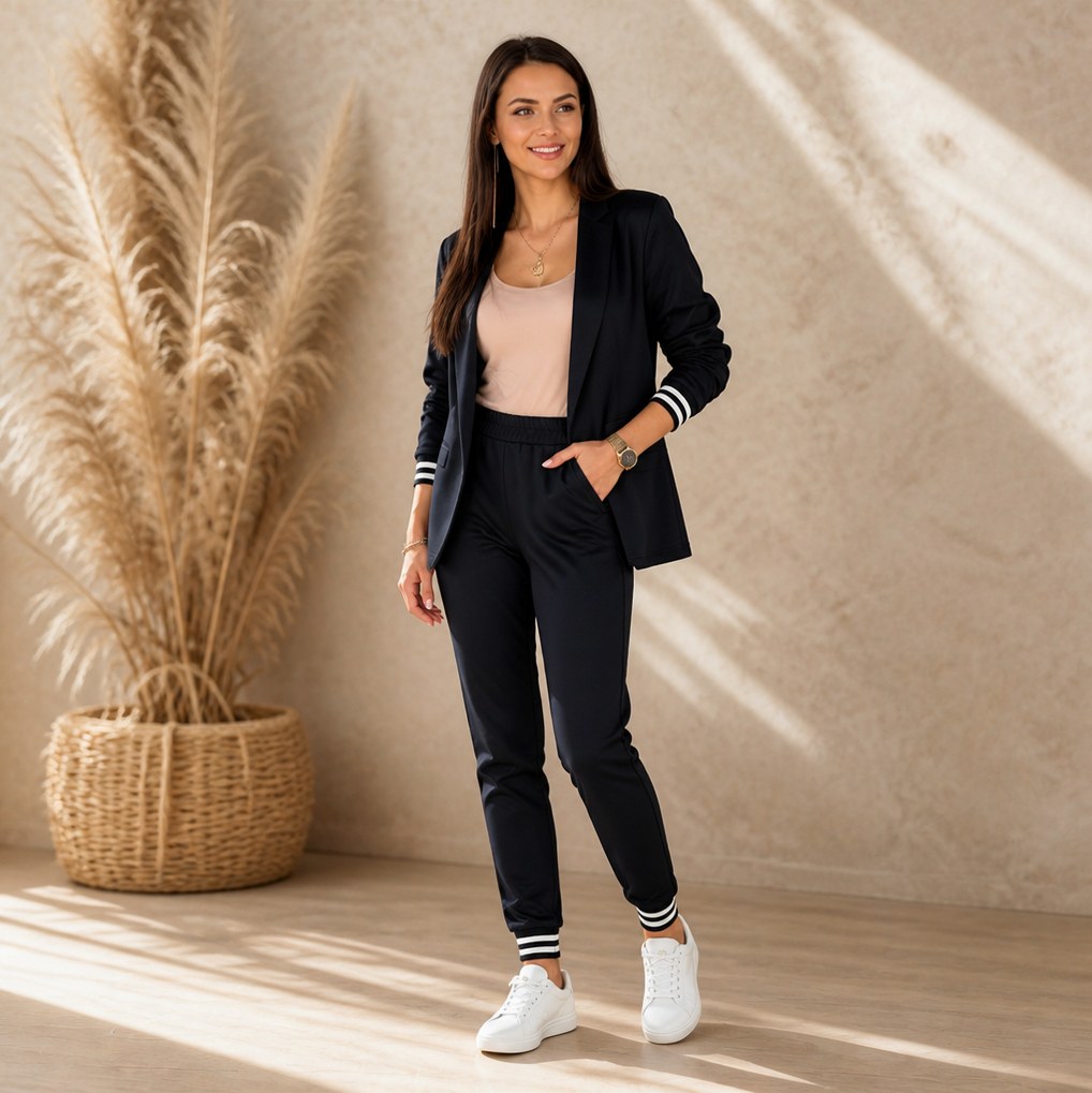 Long Sleeve Blazer Jogger Two Piece Set