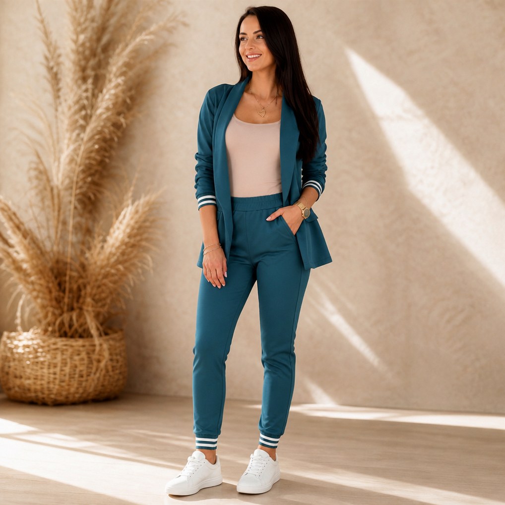 Long Sleeve Blazer Jogger Two Piece Set