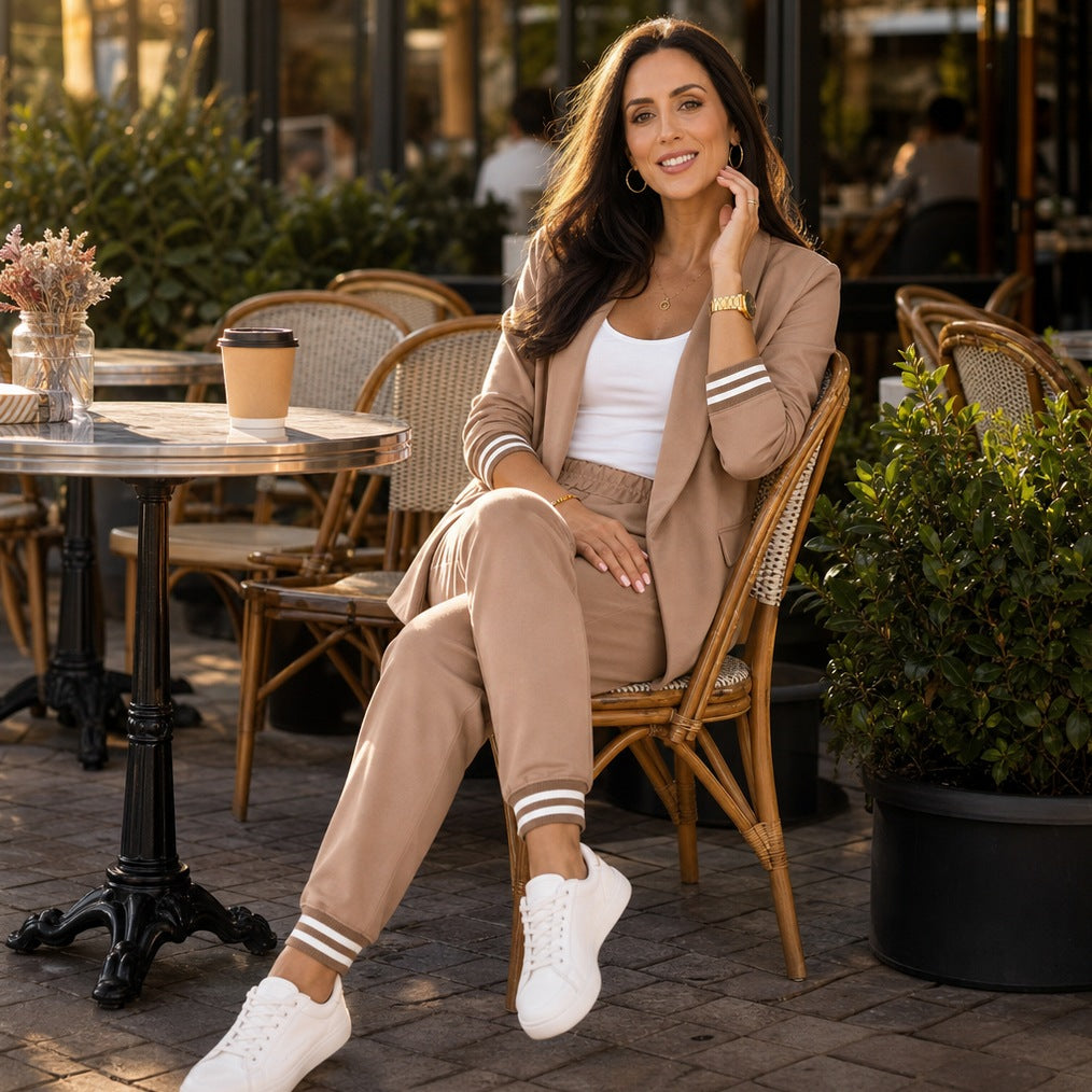 Long Sleeve Blazer Jogger Two Piece Set