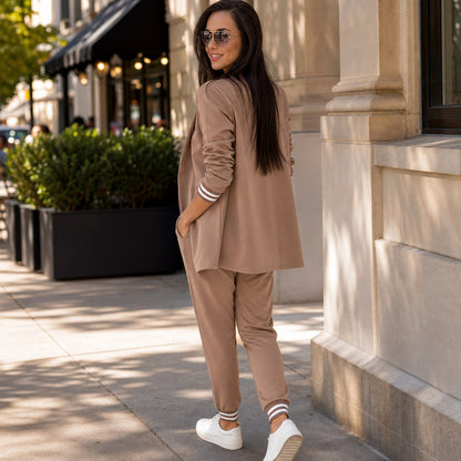 Long Sleeve Blazer Jogger Two Piece Set