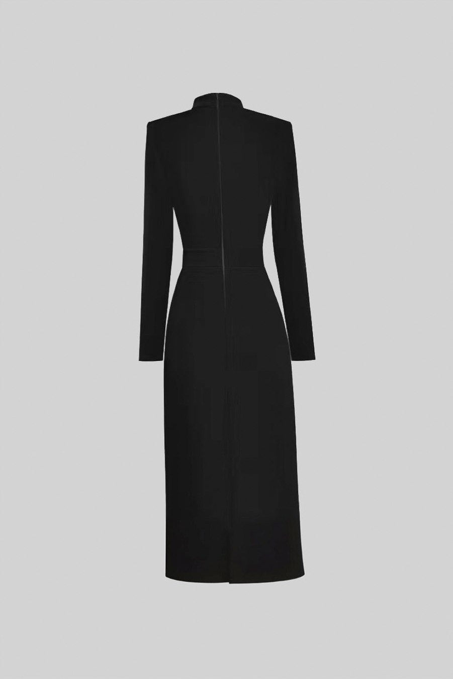 Long Sleeve Bow Midi Dress