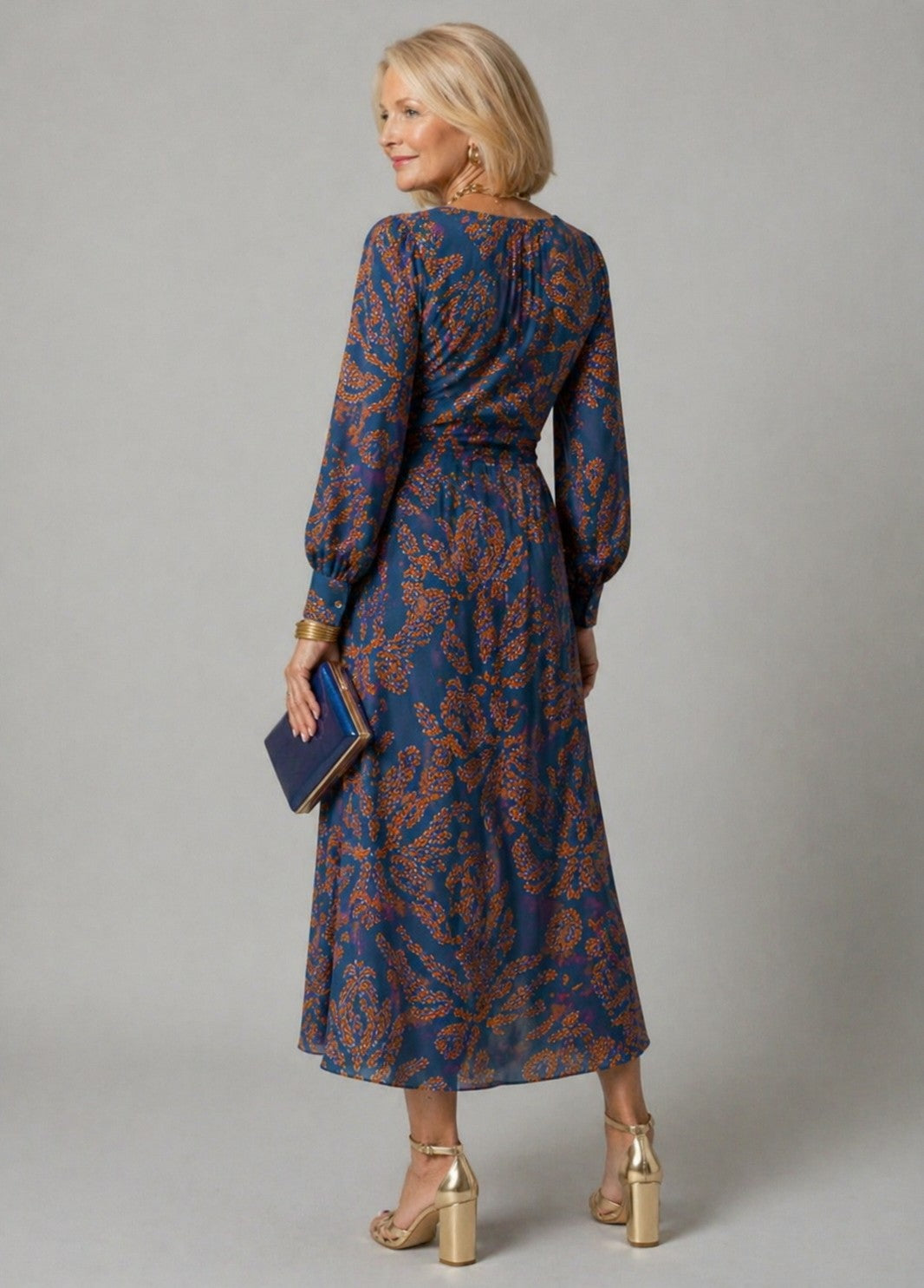Long Sleeve Twist Front Maxi Dress