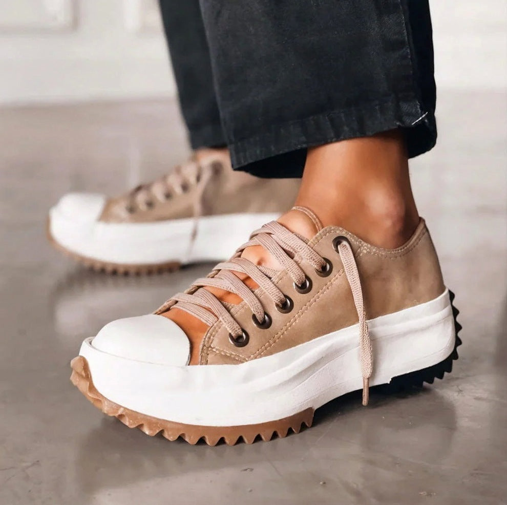 Lug Sole Platform Lace Up Sneakers