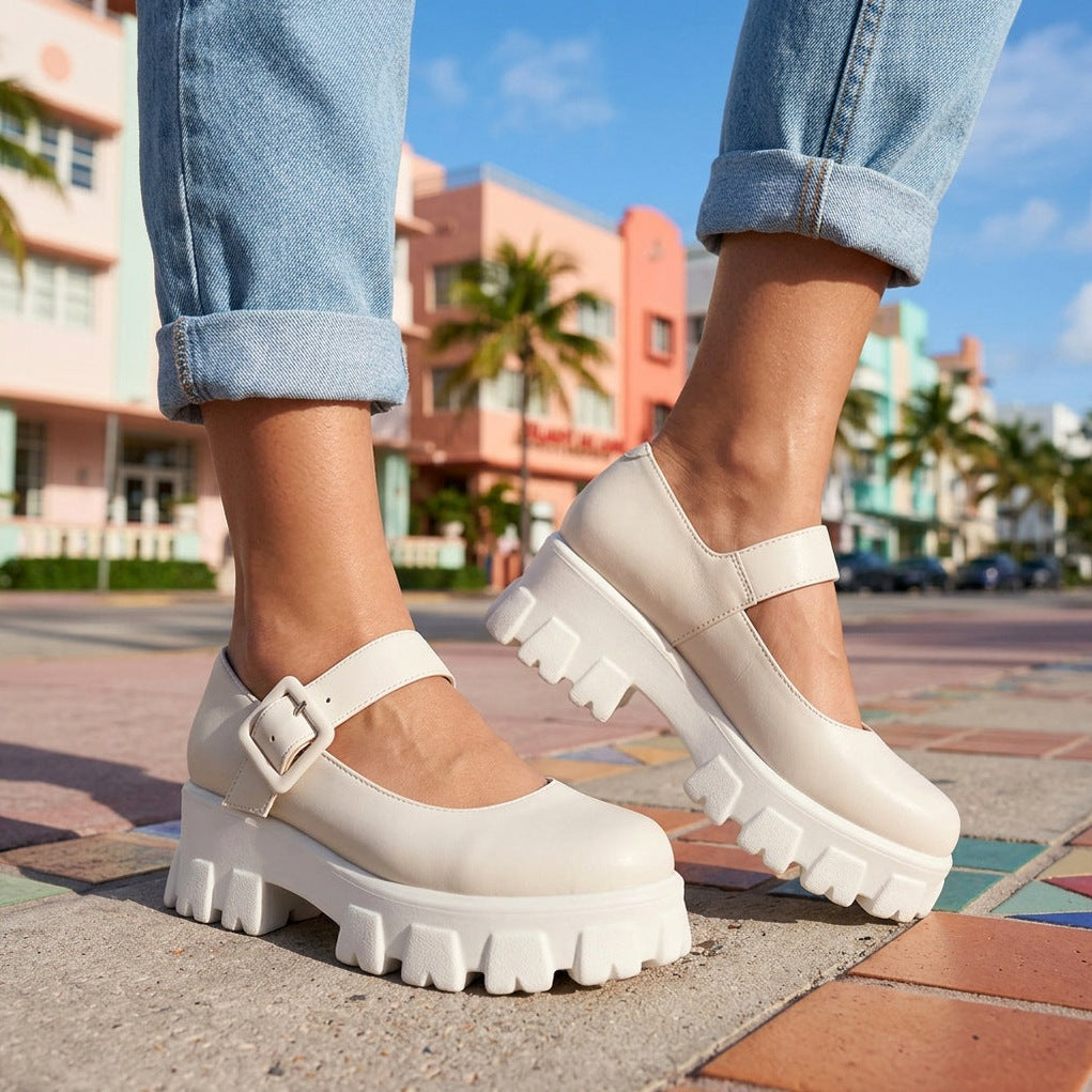 Platform Lug Sole Mary Janes