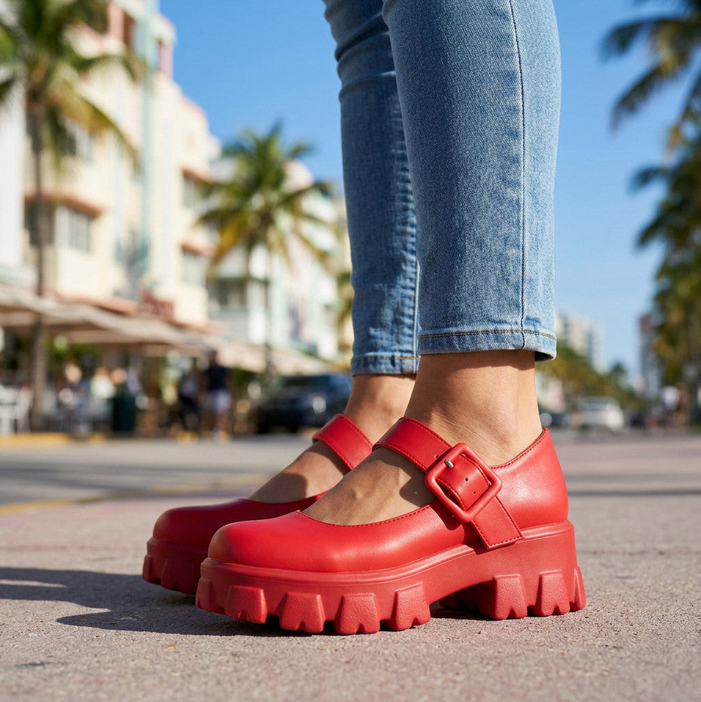 Platform Lug Sole Mary Janes