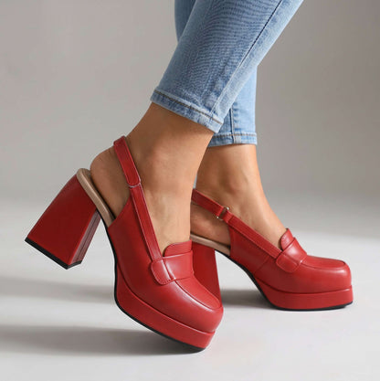 Platform Slingback Loafer Heels