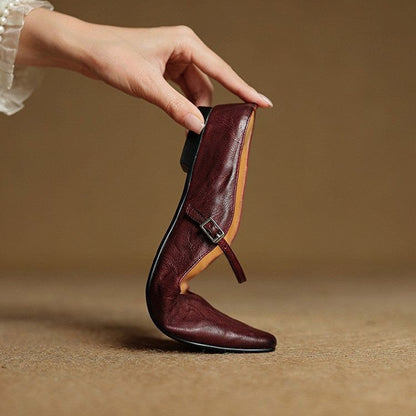 Pointed Toe Mary Jane Flat Mules