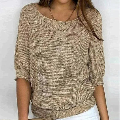 Relaxed Knit Half Sleeve Sweater