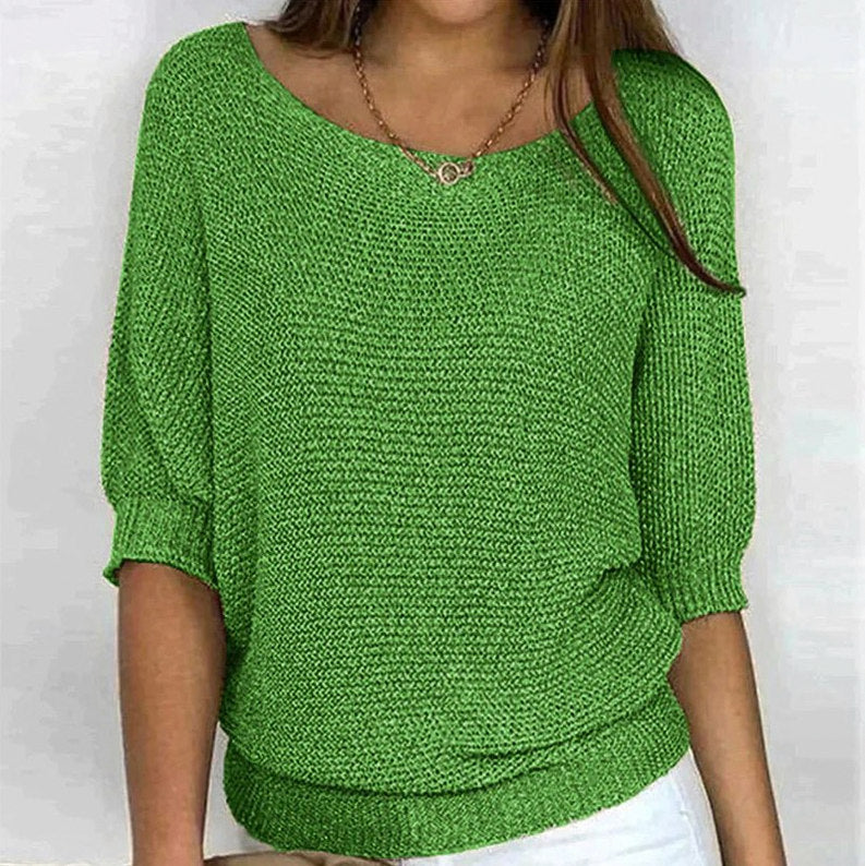Relaxed Knit Half Sleeve Sweater
