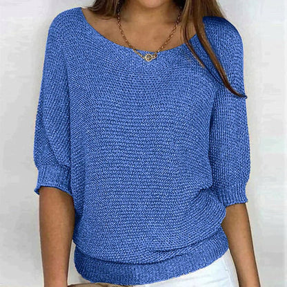 Relaxed Knit Half Sleeve Sweater