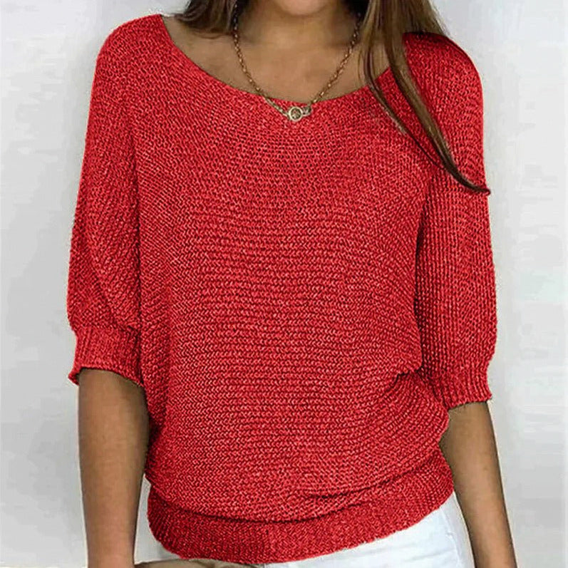 Relaxed Knit Half Sleeve Sweater