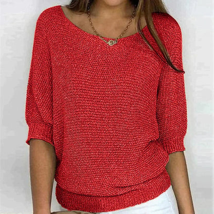 Relaxed Knit Half Sleeve Sweater