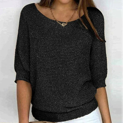 Relaxed Knit Half Sleeve Sweater
