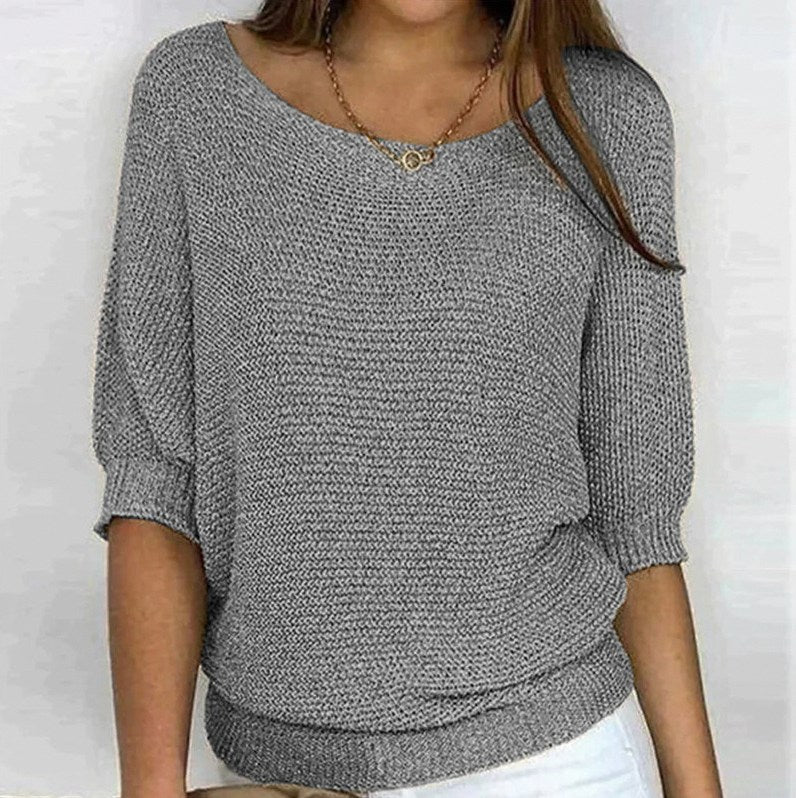 Relaxed Knit Half Sleeve Sweater