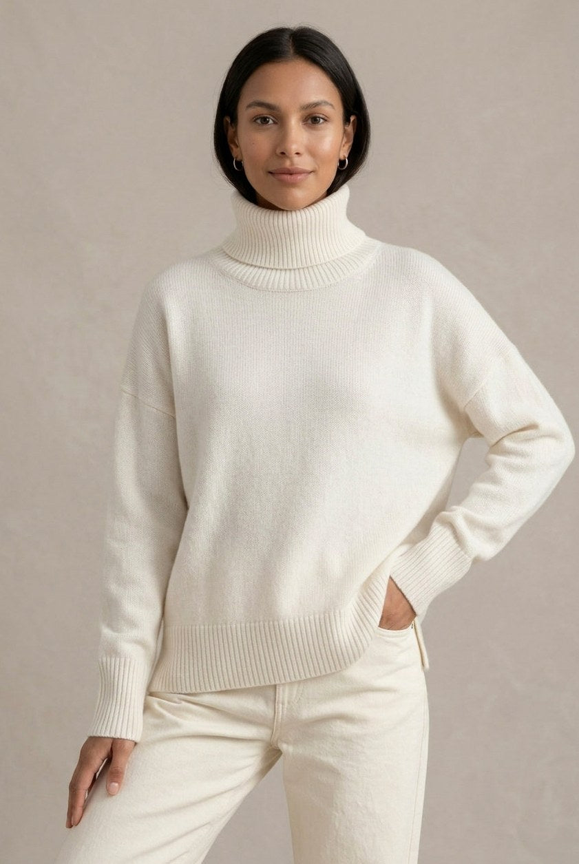 Relaxed Knit Turtleneck Sweater