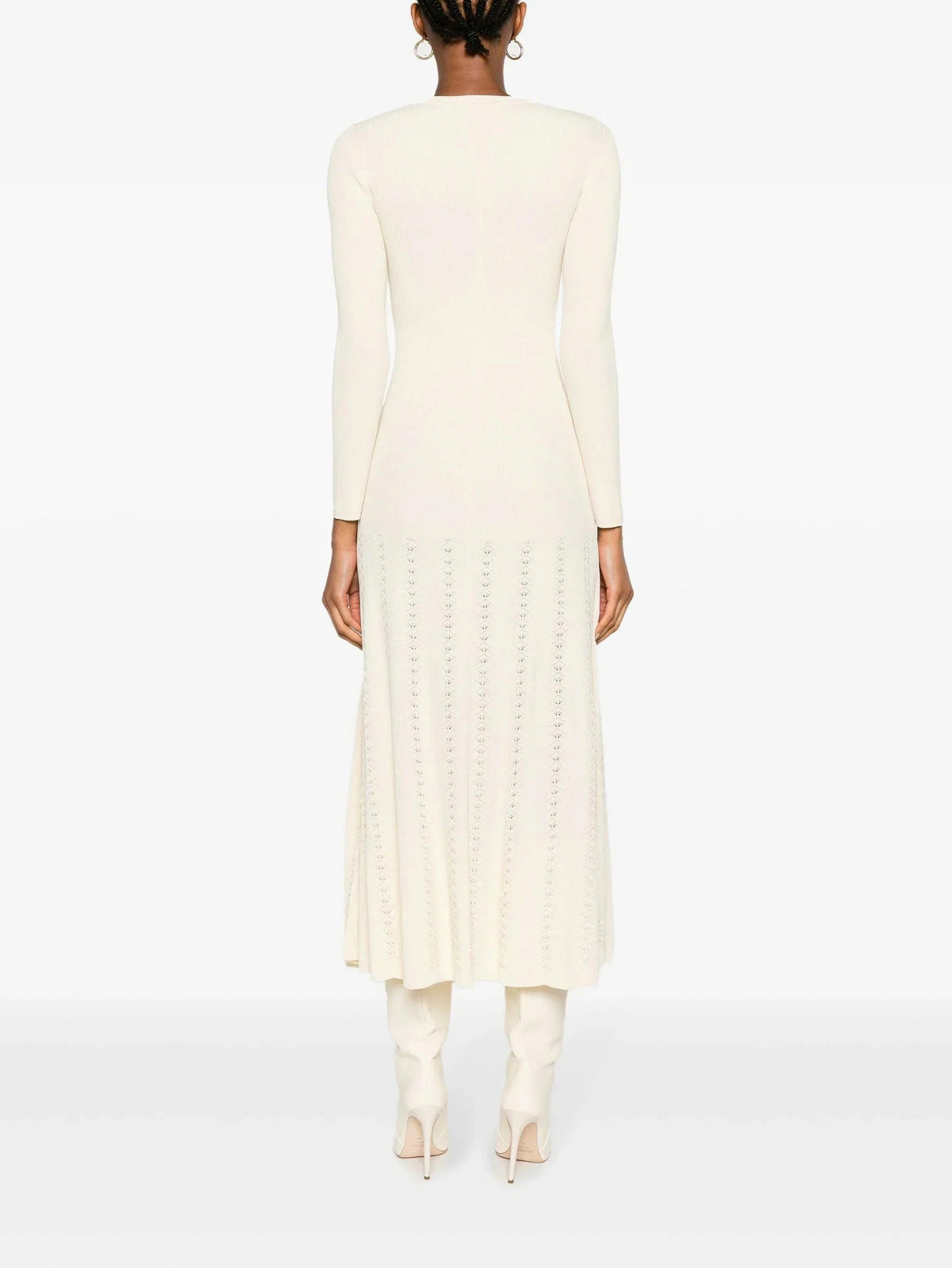 Ribbed Knit Button Midi Dress