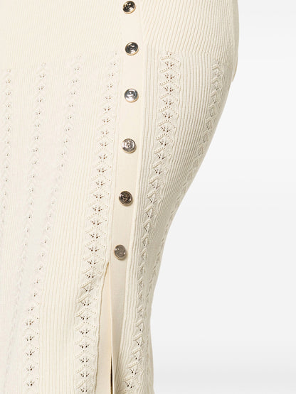 Ribbed Knit Button Midi Dress