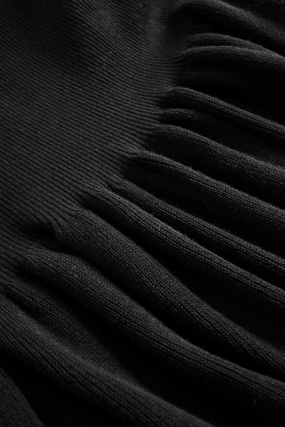 Ribbed Knit Long Sleeve Midi Dress