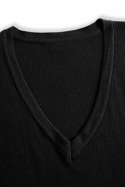 Ribbed Knit Long Sleeve Midi Dress