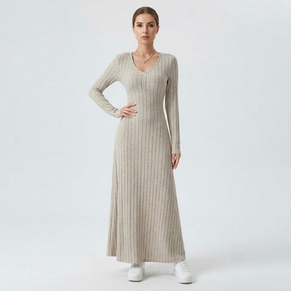Ribbed Long Sleeve Maxi Sweater Dress