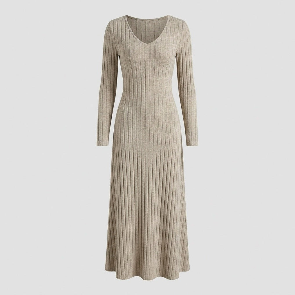 Ribbed Long Sleeve Maxi Sweater Dress