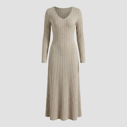 Ribbed Long Sleeve Maxi Sweater Dress