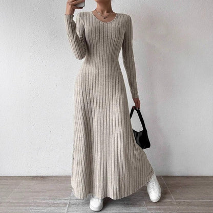 Ribbed Long Sleeve Maxi Sweater Dress