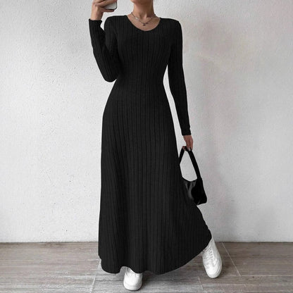 Ribbed Long Sleeve Maxi Sweater Dress