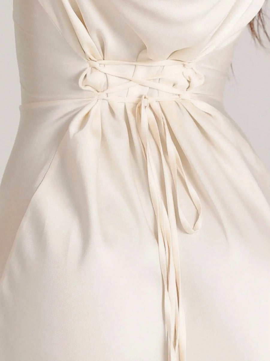 Satin Bell Sleeve Maxi Dress
